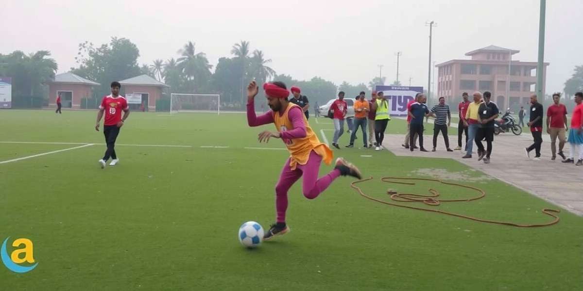 Regional Celebrations in Taandav Football Taandav Football regional celebration showing player performing Bhangra after scoring